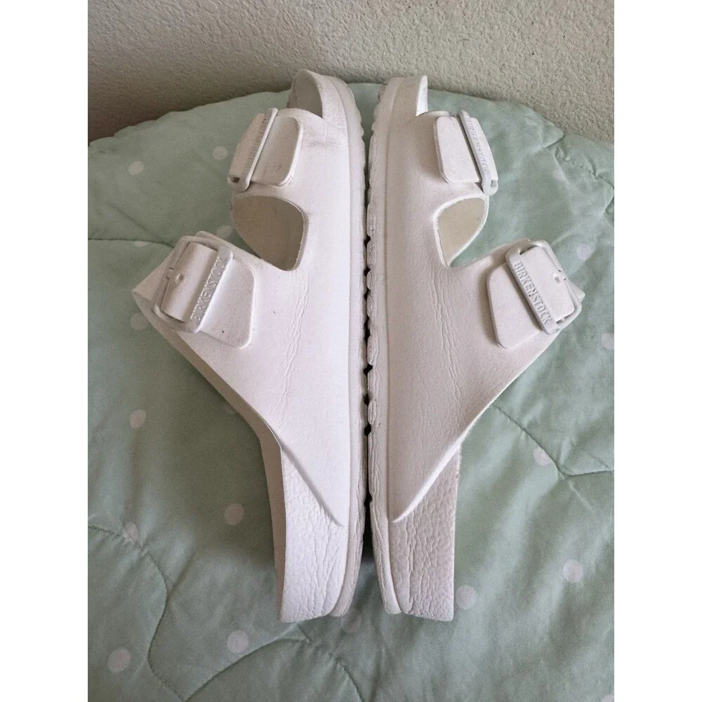 Birkenstock Arizona White EVA Slide Sandals Women's US 9 Standard Buckle Straps